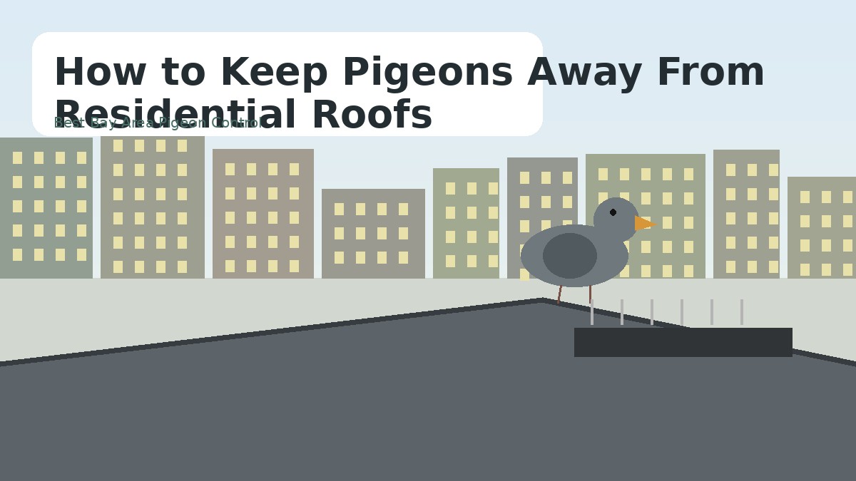Pigeon prevention system installed along a residential roofline