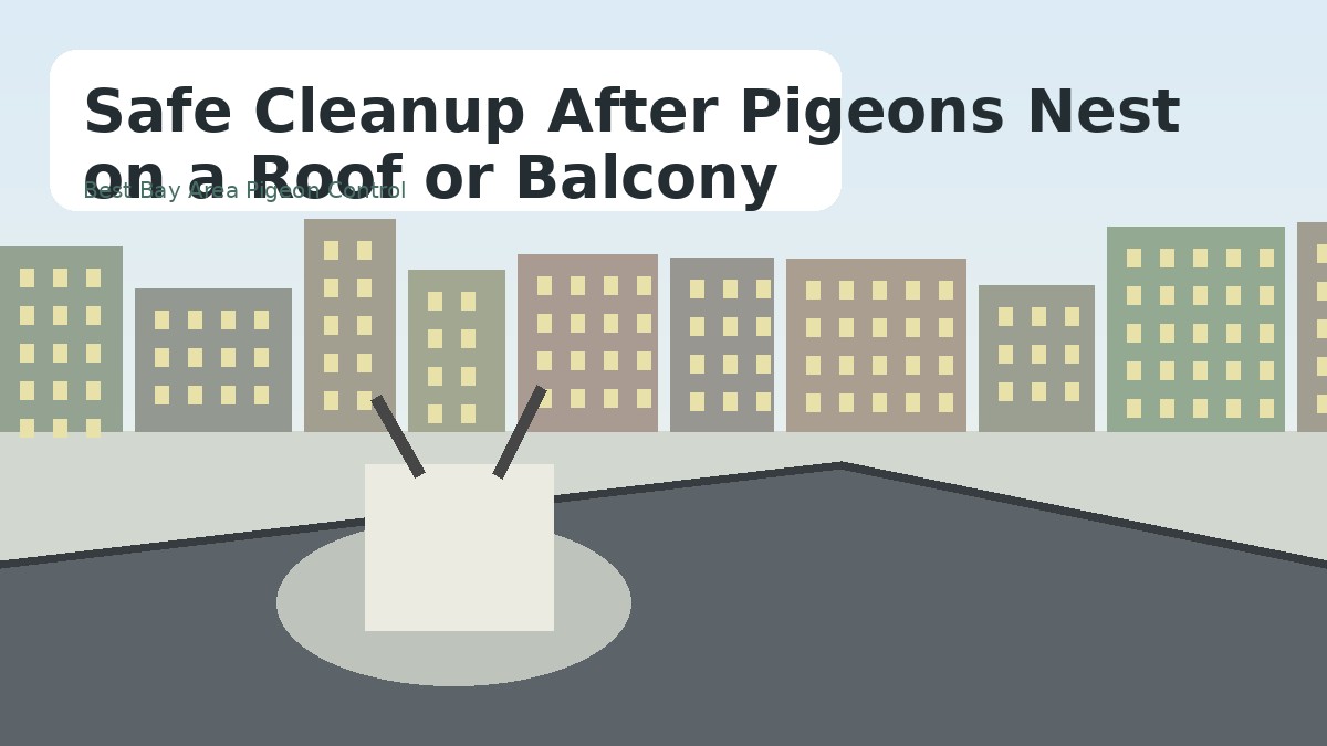 Professional cleanup of pigeon droppings from a roof surface